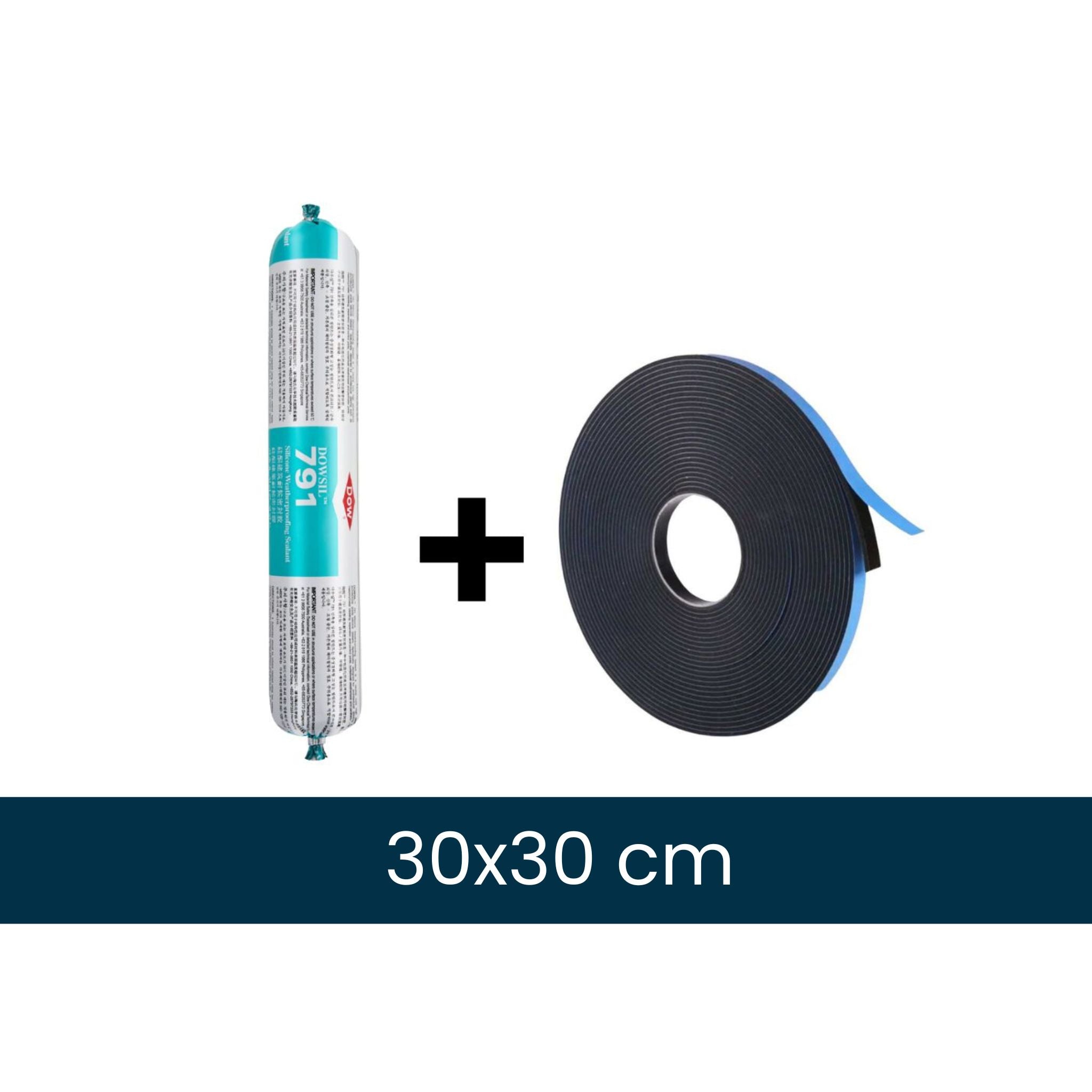 Kit d’installation pour 1 x Fenêtre de toit plat 30x30cm