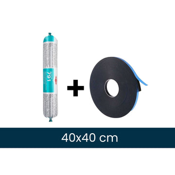 Kit d’installation pour 1 x Fenêtre de toit plat 40x40cm