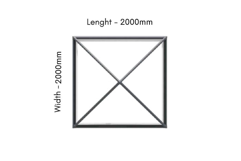 Lanterneau Pyramidal 200 x 200cm